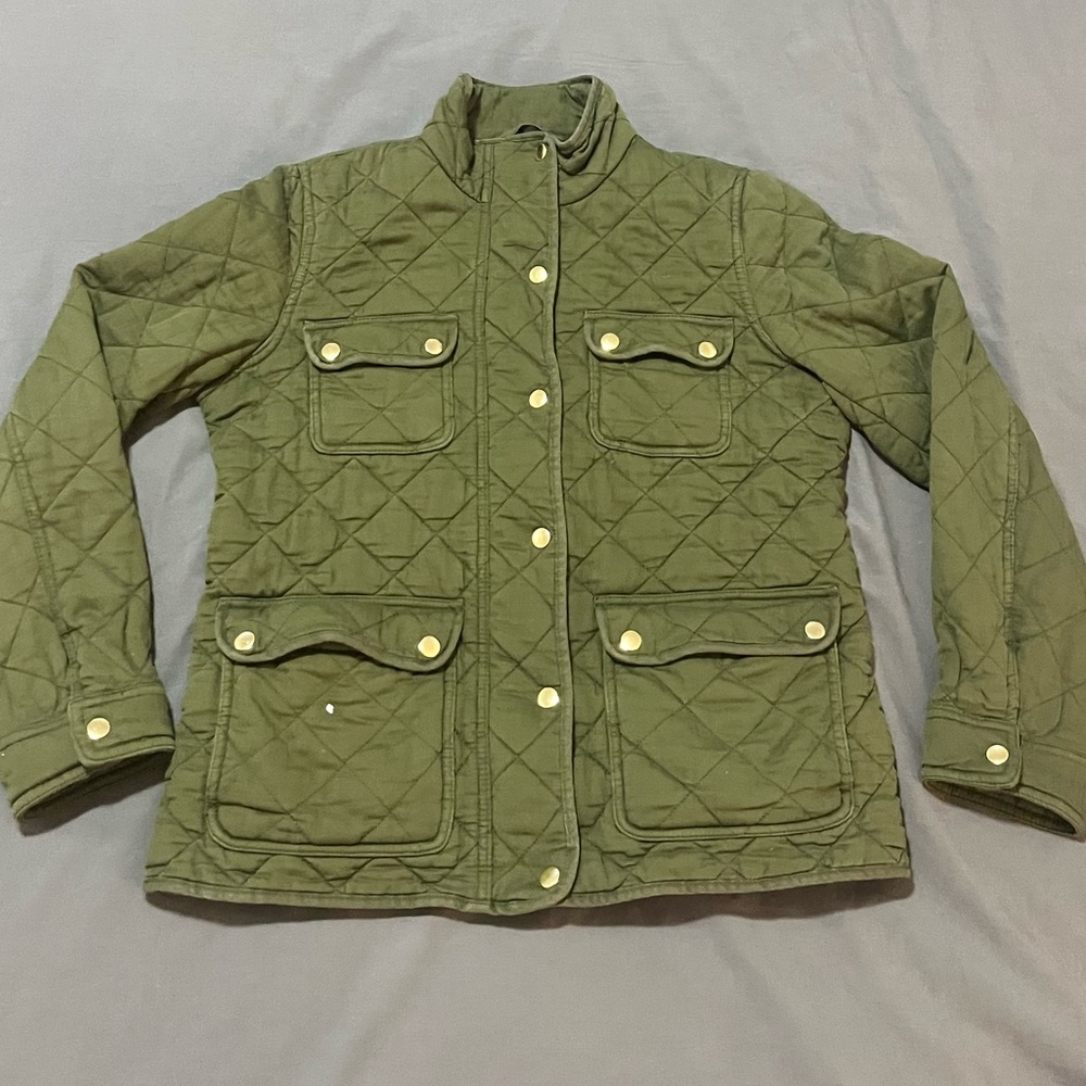 J. Crew Green Quilted Field Jacket (Size M) - Picture 4 of 7